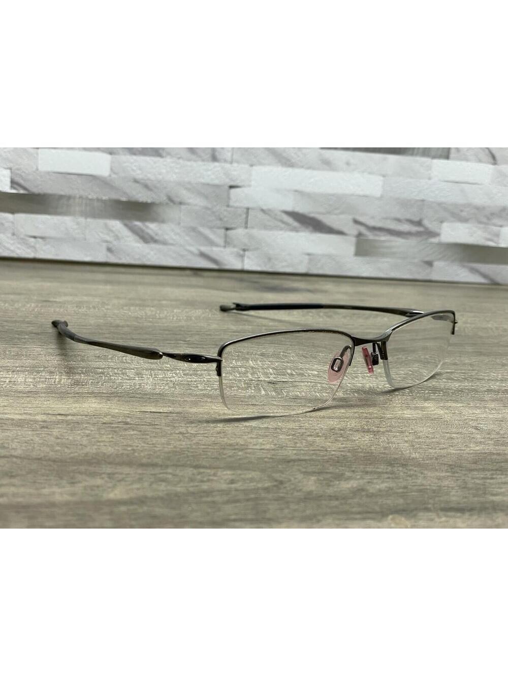 Oakley Transistor 22-216 Brushed Chrome Half Rim Eyeglass FRAMES ONLY 54-18-135